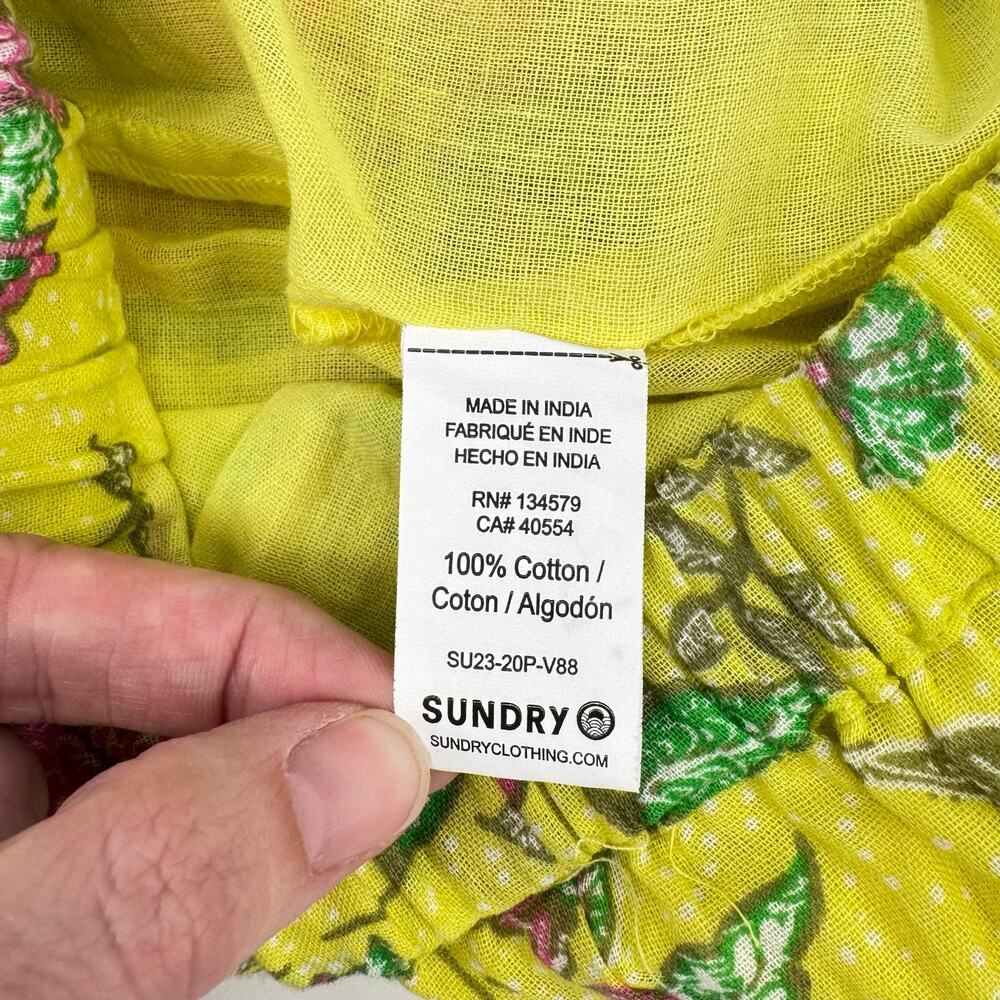 Sundry NWT Sz 1 Felicity Green Pink Floral Print Lined Tiered Mini Skort Skirt - Picture 7 of 9